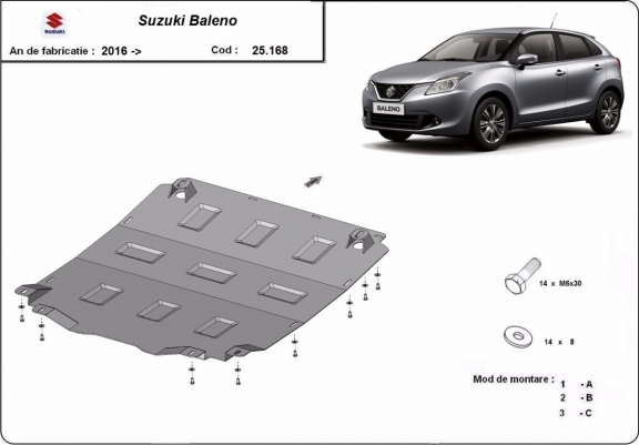 Cache sous moteur et de la boîte de vitesse Suzuki Baleno