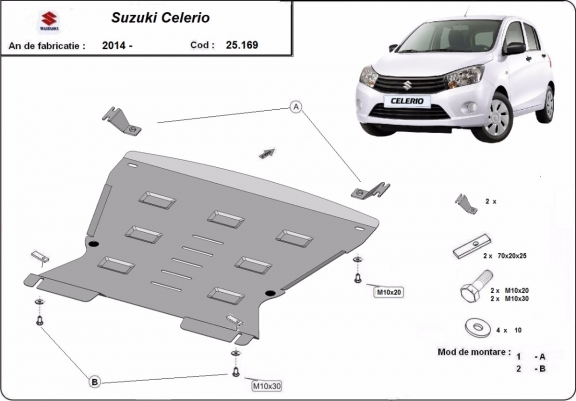 Cache sous moteur et de la boîte de vitesse Suzuki Celerio