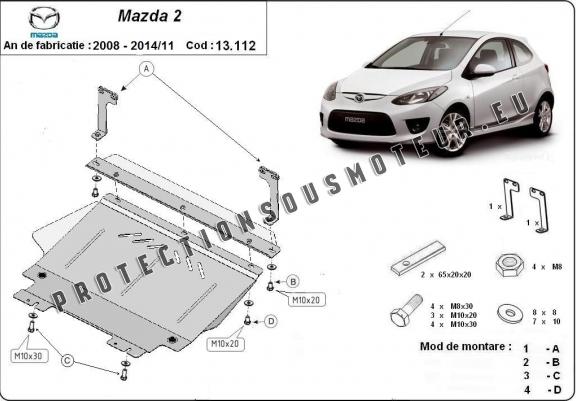 Cache sous moteur et de la boîte de vitesse Mazda 2