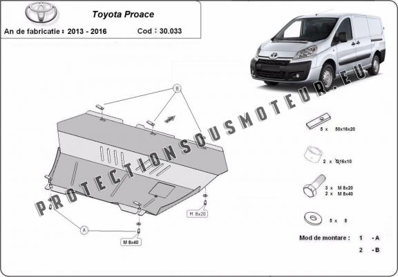 Cache sous moteur et de la boîte de vitesse Toyota Proace