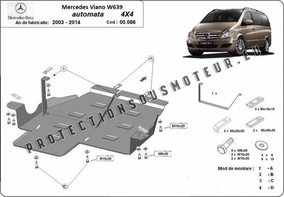 Cache de protection de la boîte de vitesse Mercedes Viano W639 - 4x4