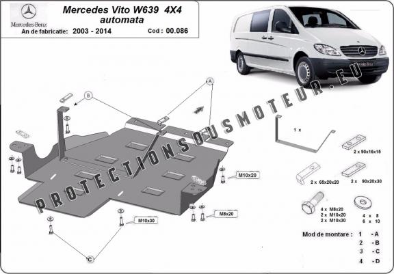 Cache de protection de la boîte de vitesse Mercedes Vito W639 - 4x4