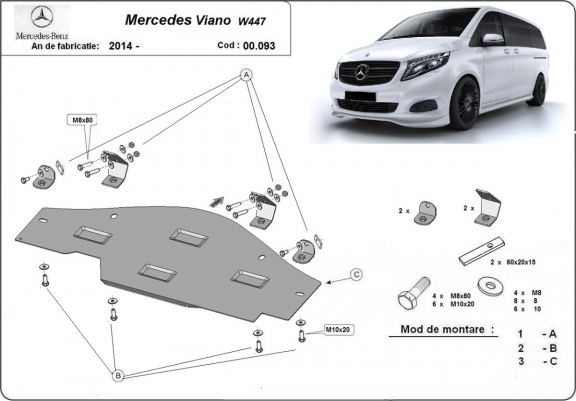 Cache de protection EGR, system STOP&GO Mercedes Viano W447 4x2, 1.6 D