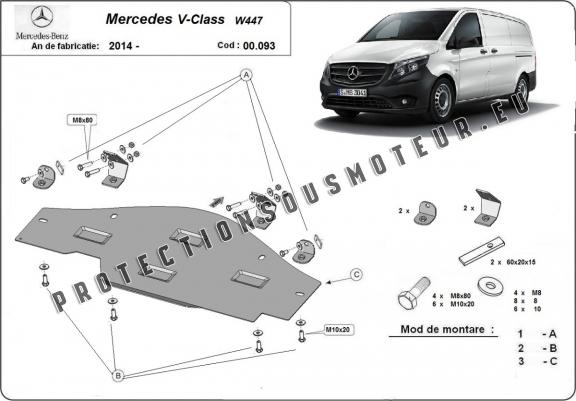 Cache de protection EGR, system STOP&GO Mercedes V-Classe W447 4x2, 1.6 D