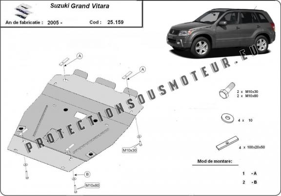 Cache sous moteur et de la radiateur Grand Vitara 2