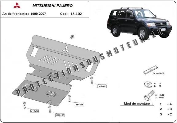 Cache sous moteur et de la radiateur Mitsubishi Pajero 3 (V60, V70)
