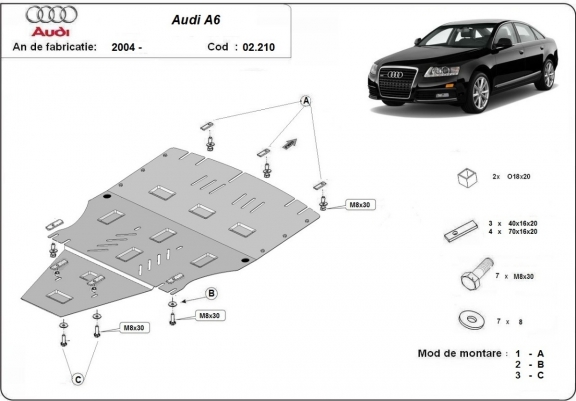 Cache sous moteur et de la boîte de vitesse Audi A6