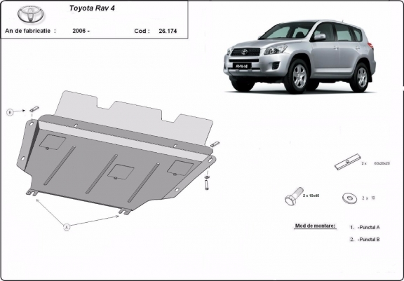 Cache sous moteur et de la boîte de vitesse Toyota RAV 4 Diesel