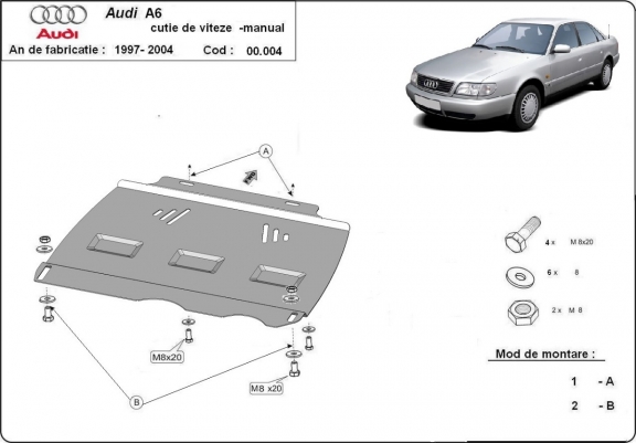 Cache de protection de la boîte de vitesse Audi A6 - manuelle