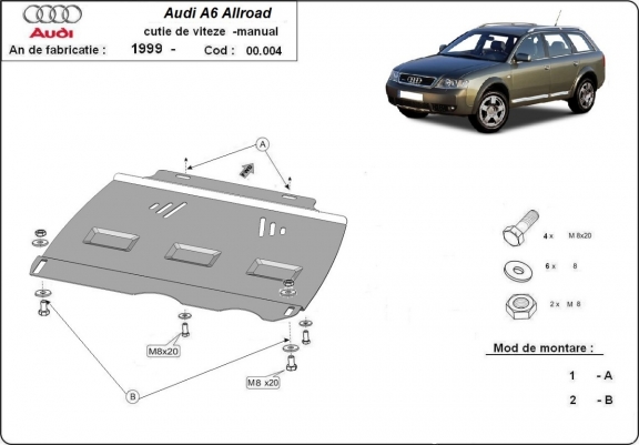 Cache de protection de la boîte de vitesse Audi Allroad A6 - manuelle