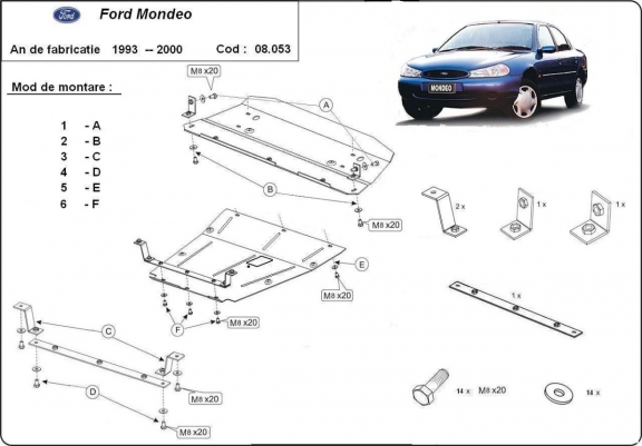 Cache sous moteur et de la boîte de vitesse Ford Mondeo 1,2