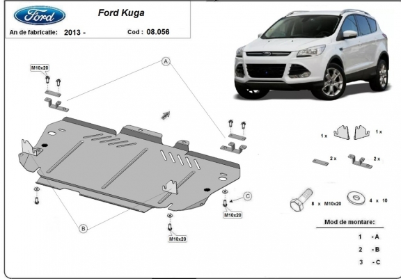 Cache sous moteur et de la boîte de vitesse Ford Kuga