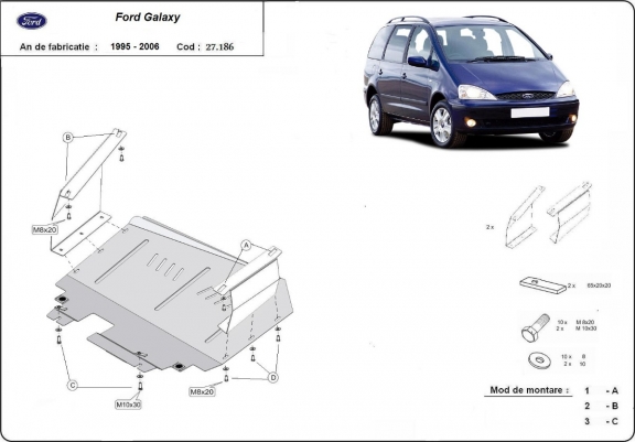 Cache sous moteur et de la boîte de vitesse Ford Galaxy 1
