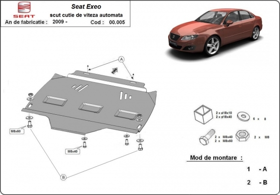Cache de protection de la boîte de vitesse Seat Exeo - automatique