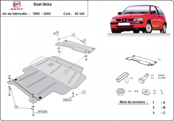 Cache sous moteur et de la boîte de vitesse Seat Ibiza