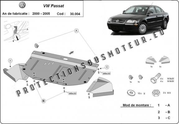 Cache sous moteur et de la radiateur VW Passat B5.5