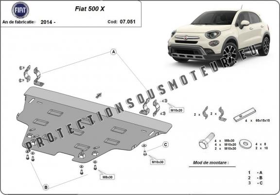 Cache sous moteur et de la boîte de vitesse Fiat 500x