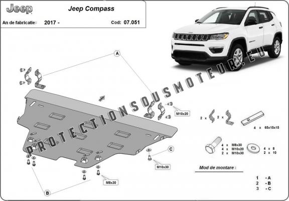 Cache sous moteur et de la boîte de vitesse Jeep Compass