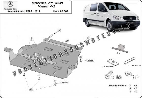 Cache de protection de la boîte de vitesse Mercedes Vito W639 - 2.2 D 4x2