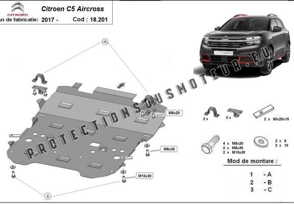 Cache sous moteur et de la boîte de vitesse Citroen C5 Aircross 