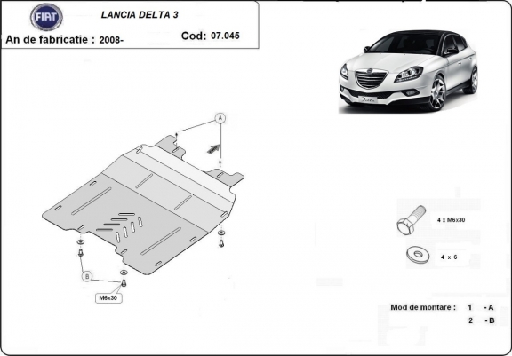 Cache sous moteur et de la boîte de vitesse Lancia Delta 3