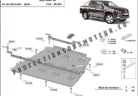 Cache de protection de la boîte de vitesse et de la différentiel Volkswagen Amarok -  V6 automat