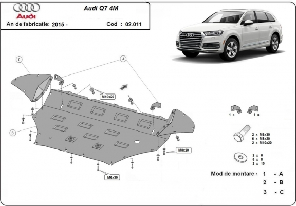 Cache Sous Moteur Audi Q7 