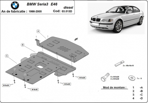 Cache Sous Moteur BMW Seria 3 E46 - Diesel