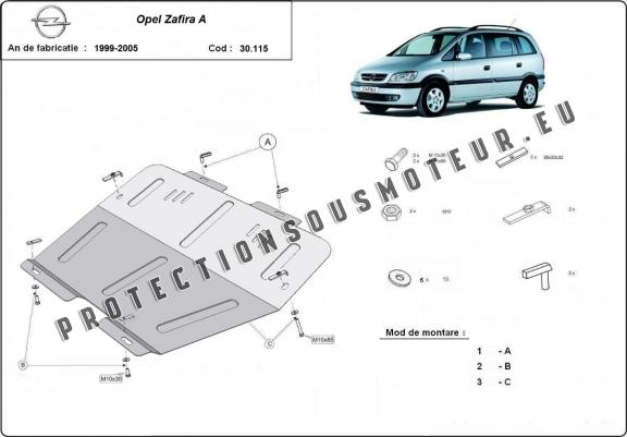 Cache sous moteur et de la boîte de vitesse Opel Zafira A 