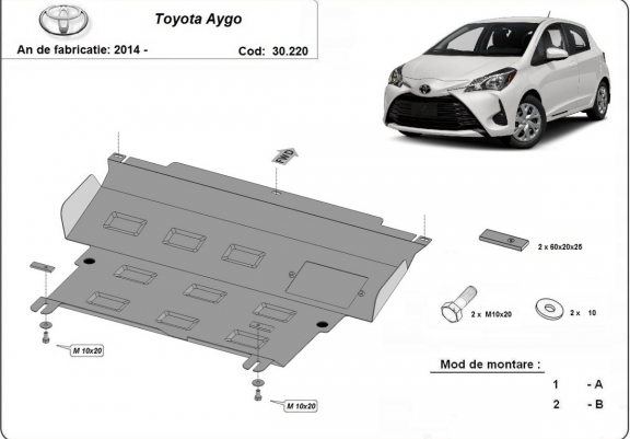 Cache sous moteur et de la boîte de vitesse Toyota Aygo AB40