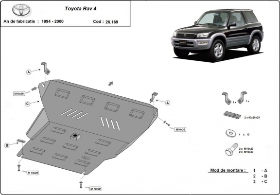 Cache sous moteur et de la boîte de vitesse Toyota RAV 4