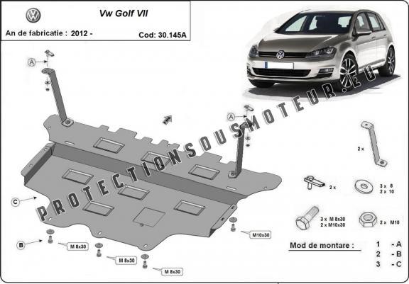 Cache sous moteur et de la boîte de vitesse VW Golf 7 - Boîte de vitesse automatique
