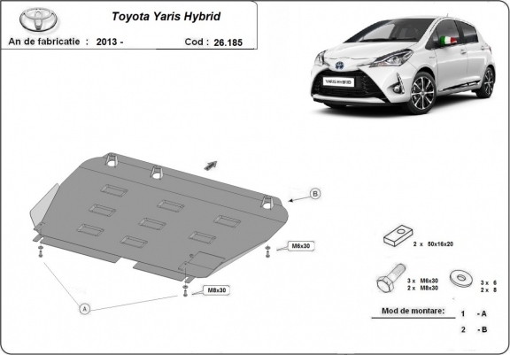 Cache sous moteur et de la boîte de vitesse Toyota Yaris XP150