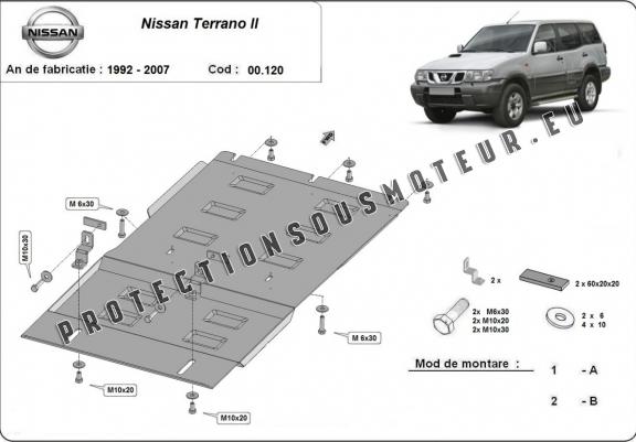 Cache de protection de la boîte de vitesse Nissan Terrano II 