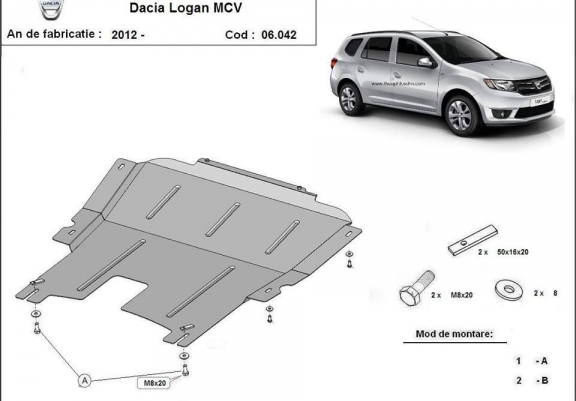 Cache sous moteur et de la boîte de vitesse Dacia Logan MCV
