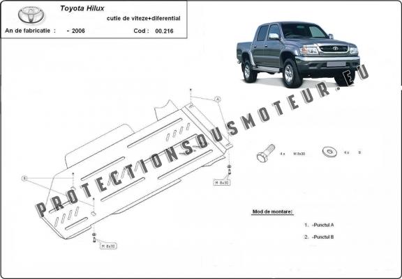 Cache de protection de la boîte de vitesse et de la différentiel Toyota Hilux