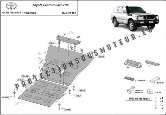 Cache sous moteur et de la radiateur Toyota Land Cruiser J100