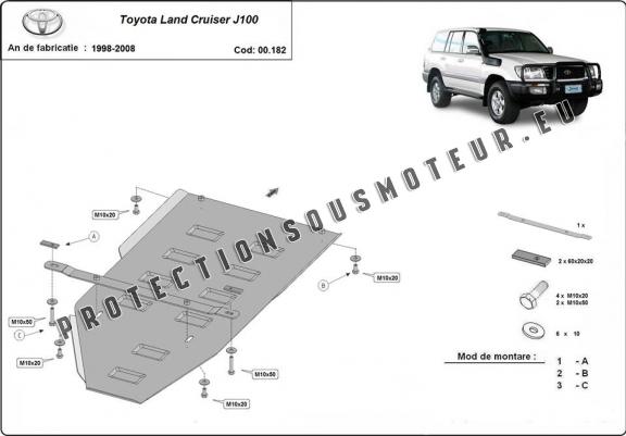 Cache de protection de la boîte de vitesse Toyota Land Cruiser J100