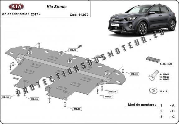 Cache sous moteur et de la boîte de vitesse Kia Stonic