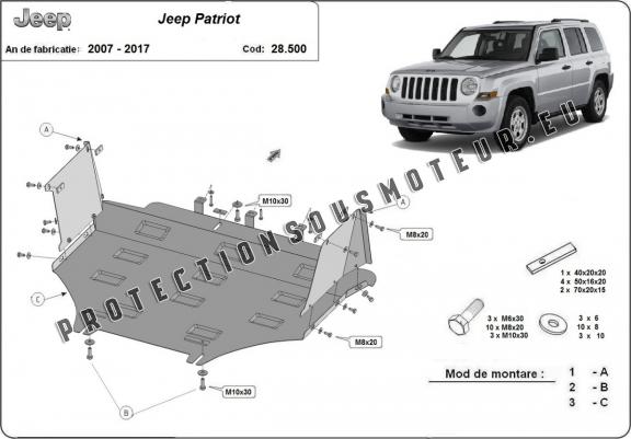 Cache sous moteur et de la boîte de vitesse Jeep Patriot
