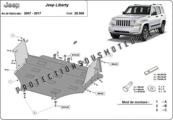 Cache sous moteur et de la boîte de vitesse Jeep Liberty