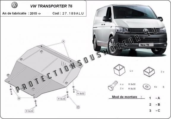 Cache sous moteur et de la boîte de vitesse Volkswagen Volkswagen Transporter T6 - Aluminium