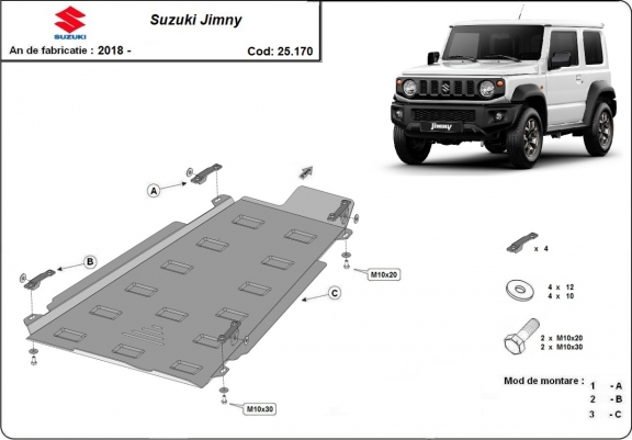Cache de protection de la boite de transfert Suzuki Jimny - modèle 3 portes