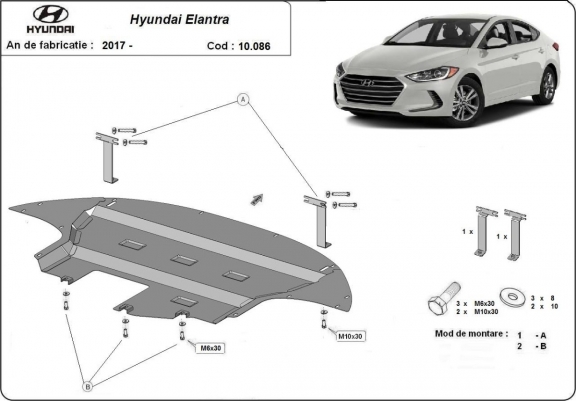 Cache sous moteur et de la boîte de vitesse  Hyundai Elantra