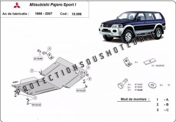 Cache sous moteur et de la radiateur Mitsubishi Pajero Sport 1