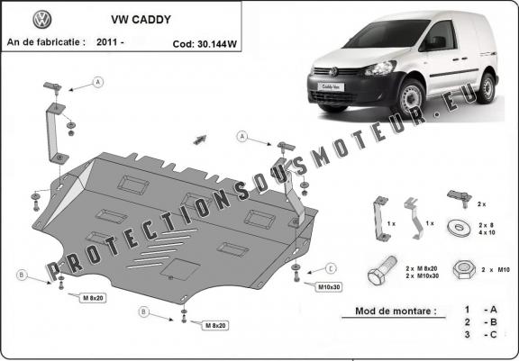 Cache sous moteur et de la boîte de vitesse VW Caddy - avec WEBASTO