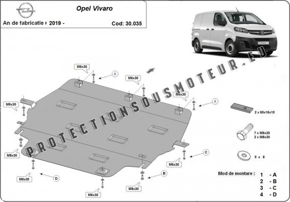Cache sous moteur et de la boîte de vitesse Opel Vivaro C 