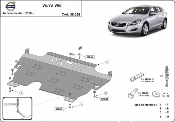 Cache sous moteur et de la boîte de vitesse Volvo  V60