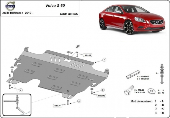 Cache sous moteur et de la boîte de vitesse Volvo S60