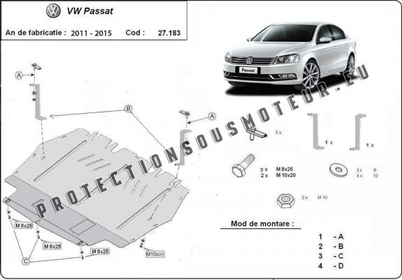 Cache sous moteur et de la boîte de vitesse VW Passat B7